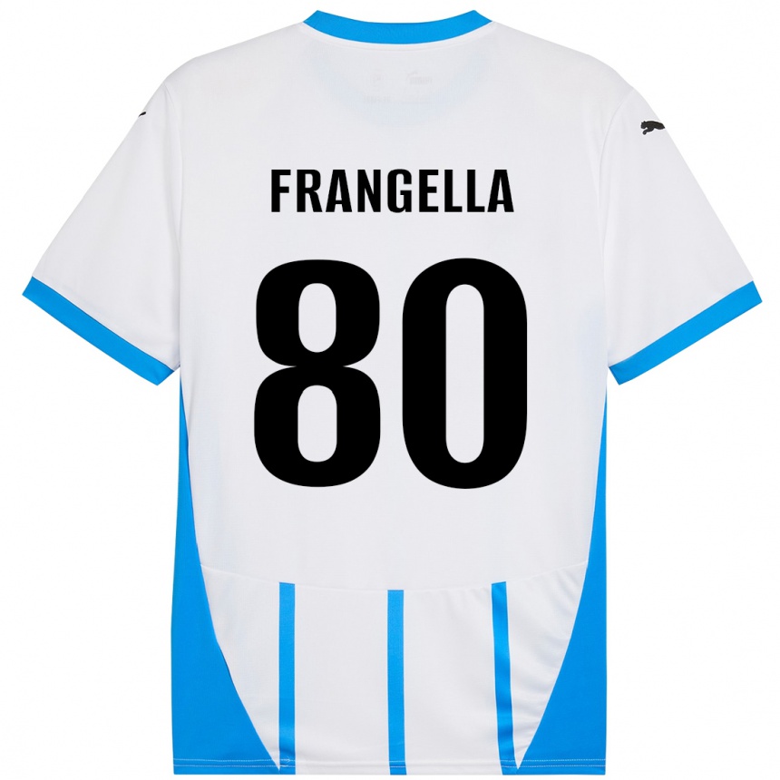 キッズフットボールChristian Frangella#80ホワイト ブルーアウェイシャツ2024/25ジャージーユニフォーム