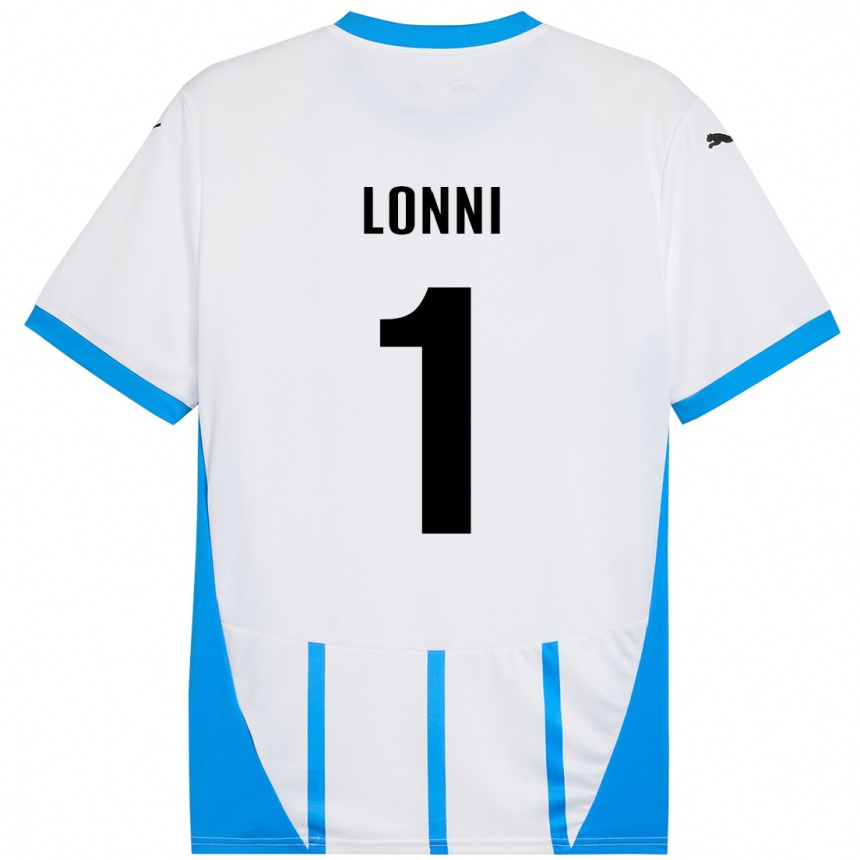 キッズフットボールLia Lonni#1ホワイト ブルーアウェイシャツ2024/25ジャージーユニフォーム