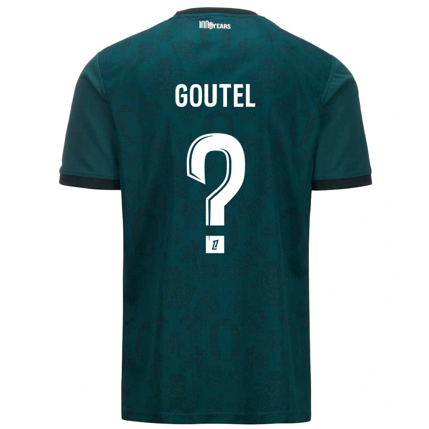 キッズフットボールFarid Goutel#0ダークグリーンアウェイシャツ2024/25ジャージーユニフォーム