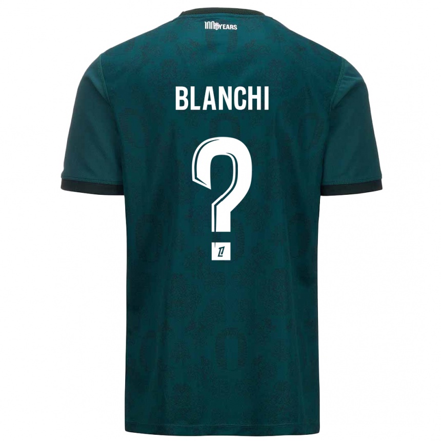 キッズフットボールFlorian Blanchi#0ダークグリーンアウェイシャツ2024/25ジャージーユニフォーム