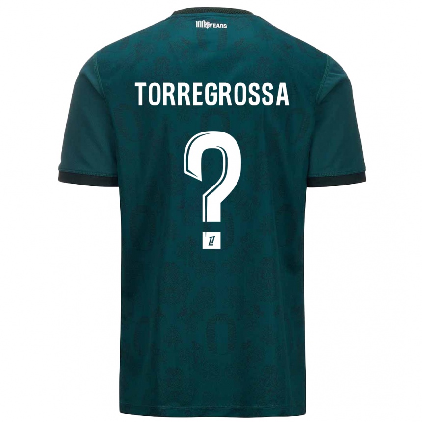 キッズフットボールHugo Torregrossa#0ダークグリーンアウェイシャツ2024/25ジャージーユニフォーム