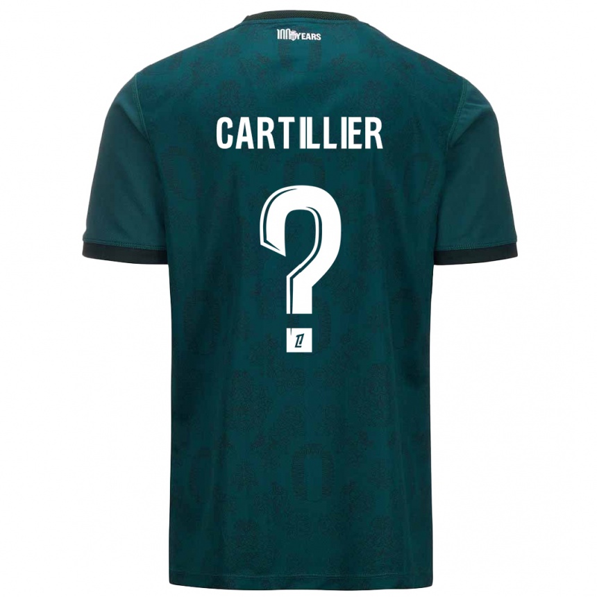 キッズフットボールAntonin Cartillier#0ダークグリーンアウェイシャツ2024/25ジャージーユニフォーム