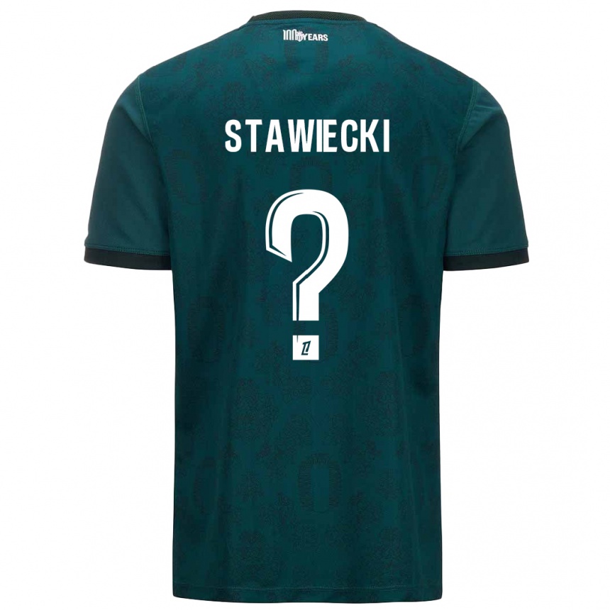 キッズフットボールJules Stawiecki#0ダークグリーンアウェイシャツ2024/25ジャージーユニフォーム