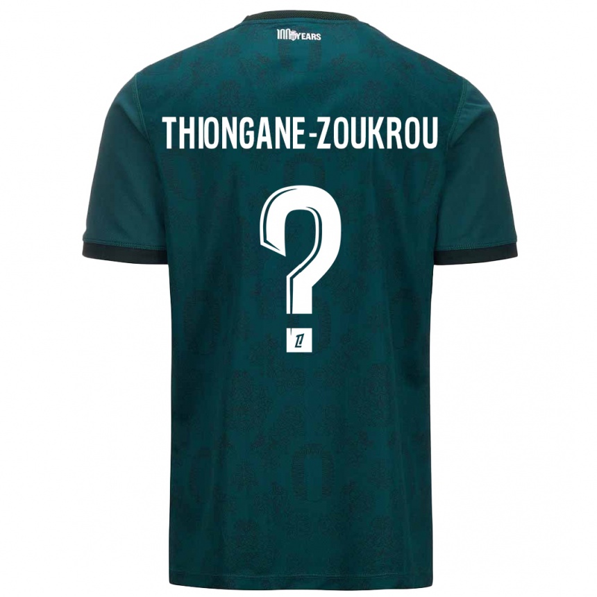 キッズフットボールAckah-Tidiane Thiongane-Zoukrou#0ダークグリーンアウェイシャツ2024/25ジャージーユニフォーム