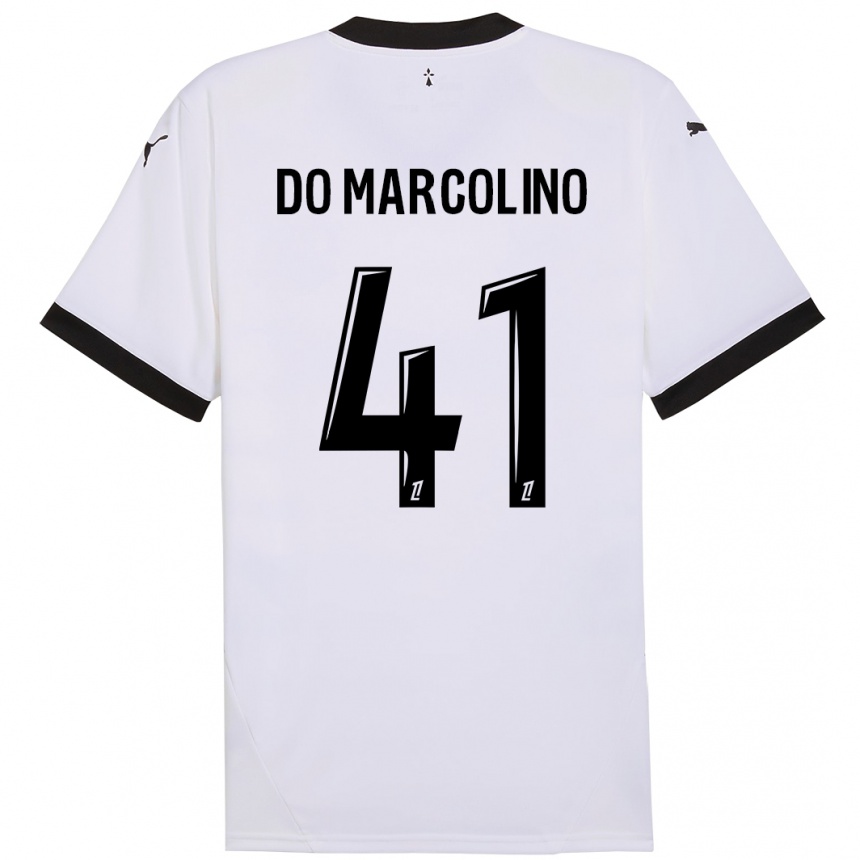 キッズフットボールAlan Do Marcolino#41白 黒アウェイシャツ2024/25ジャージーユニフォーム