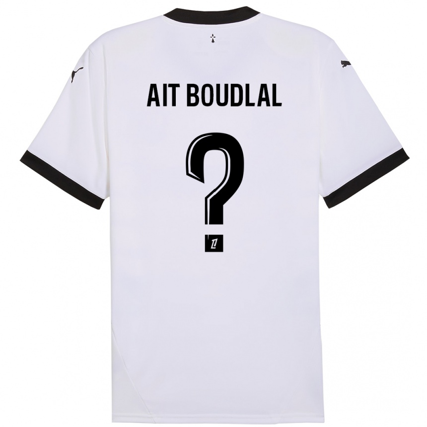 キッズフットボールAbdelhamid Ait Boudlal#0白 黒アウェイシャツ2024/25ジャージーユニフォーム