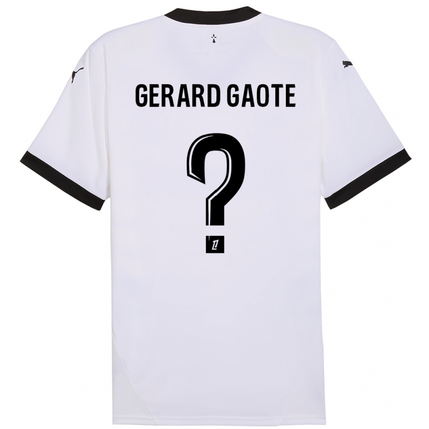 キッズフットボールSteven Gerard Gaote#0白 黒アウェイシャツ2024/25ジャージーユニフォーム