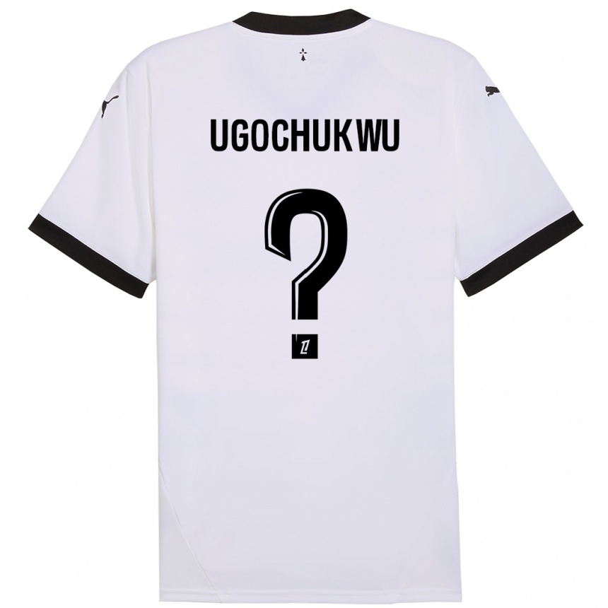 キッズフットボールChibuike Ugochukwu#0白 黒アウェイシャツ2024/25ジャージーユニフォーム