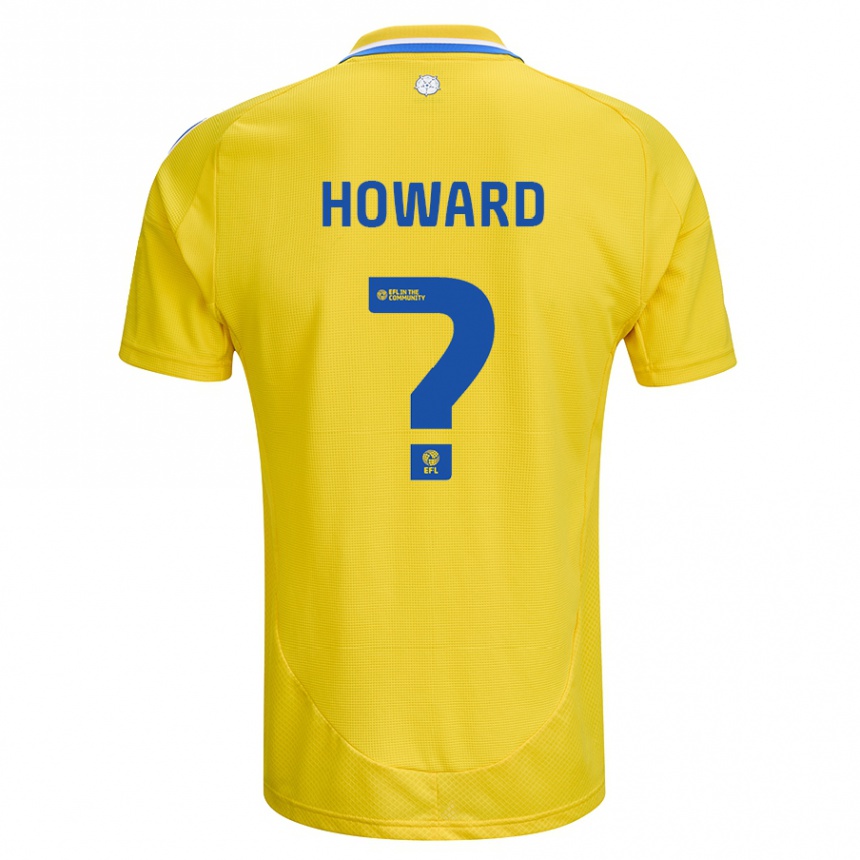 キッズフットボールJacob Howard#0黄 青アウェイシャツ2024/25ジャージーユニフォーム