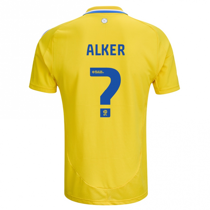 キッズフットボールSamuel Alker#0黄 青アウェイシャツ2024/25ジャージーユニフォーム