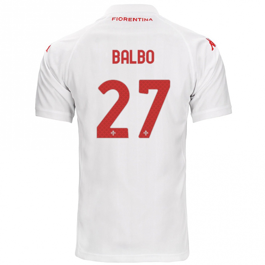 キッズフットボールLuis Balbo#27白アウェイシャツ2024/25ジャージーユニフォーム