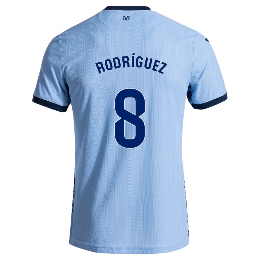 キッズフットボールUnai Rodríguez#8スカイブルーアウェイシャツ2024/25ジャージーユニフォーム