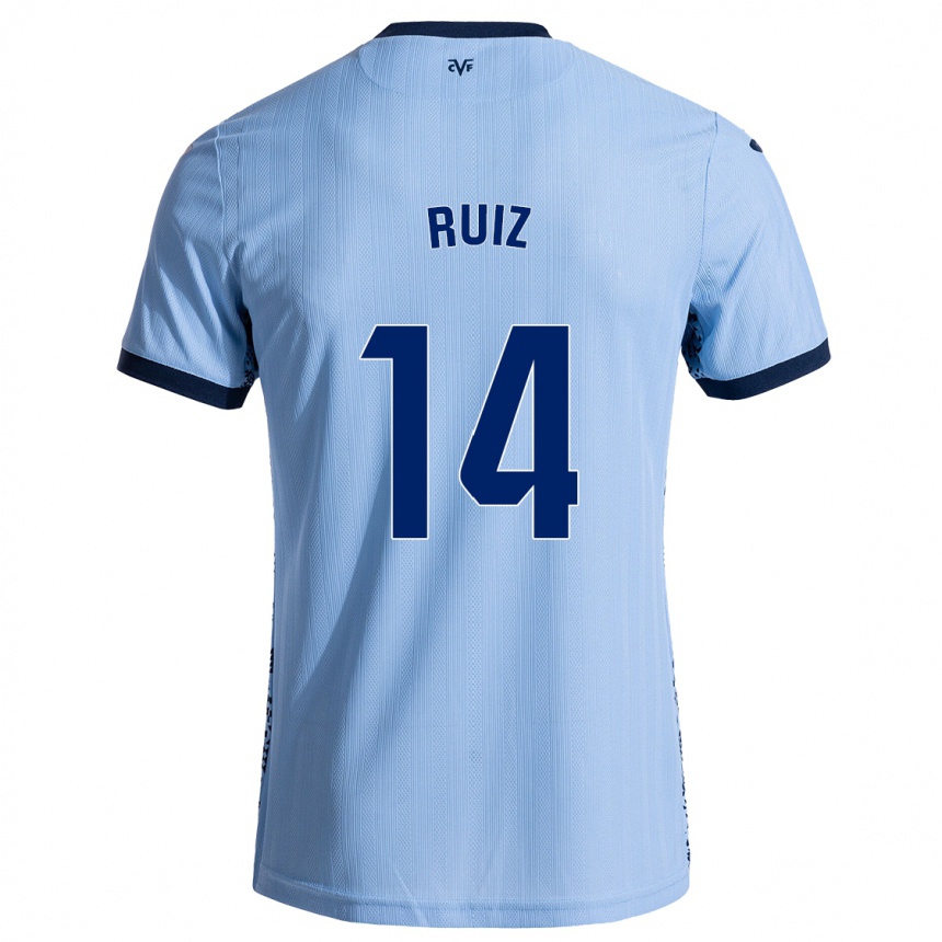 キッズフットボールAdri Ruiz#14スカイブルーアウェイシャツ2024/25ジャージーユニフォーム