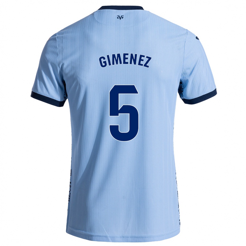 キッズフットボールYenifer Giménez#5スカイブルーアウェイシャツ2024/25ジャージーユニフォーム