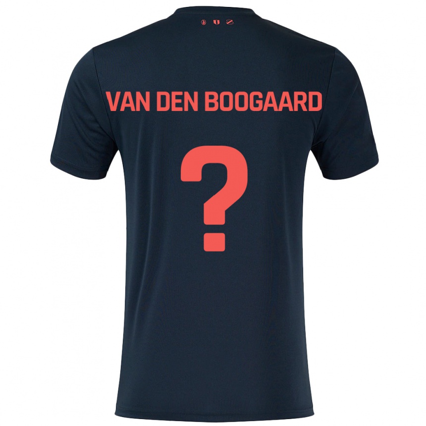 キッズフットボールBrian Van Den Boogaard#0黒 赤アウェイシャツ2024/25ジャージーユニフォーム