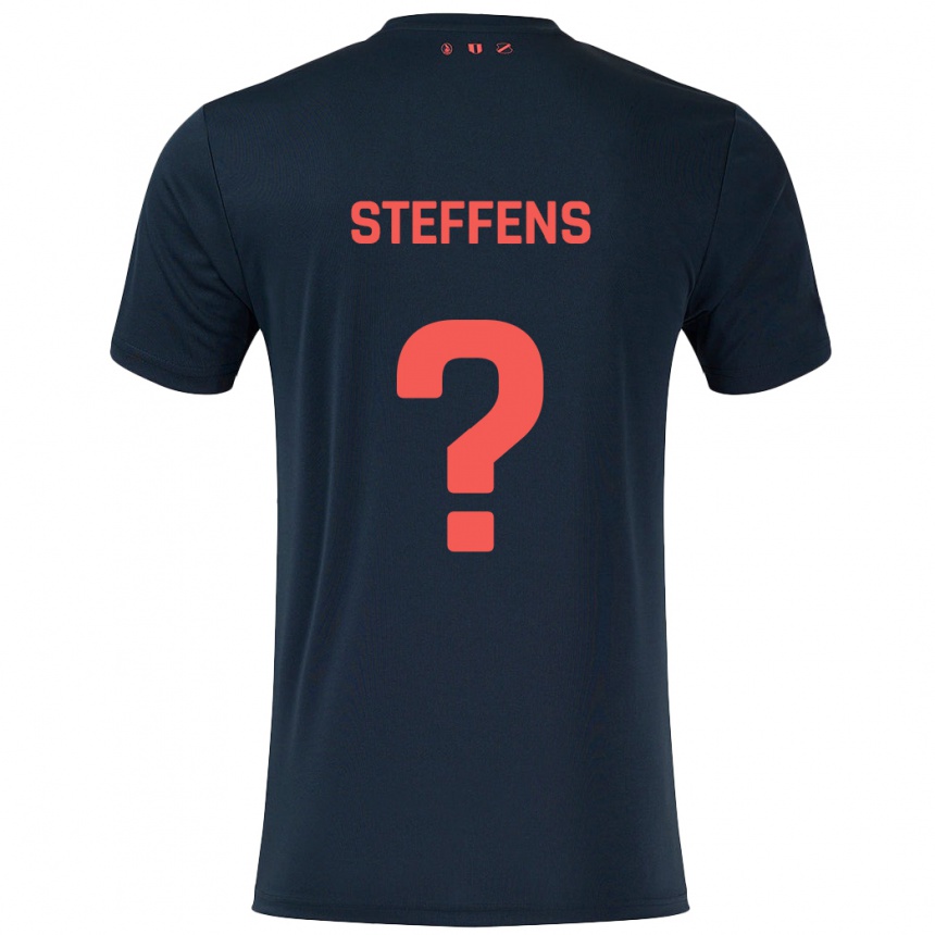 キッズフットボールServahterio Steffens#0黒 赤アウェイシャツ2024/25ジャージーユニフォーム