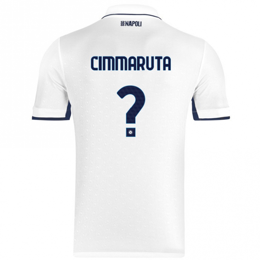 キッズフットボールAntonio Cimmaruta#0ホワイト ロイヤルブルーアウェイシャツ2024/25ジャージーユニフォーム