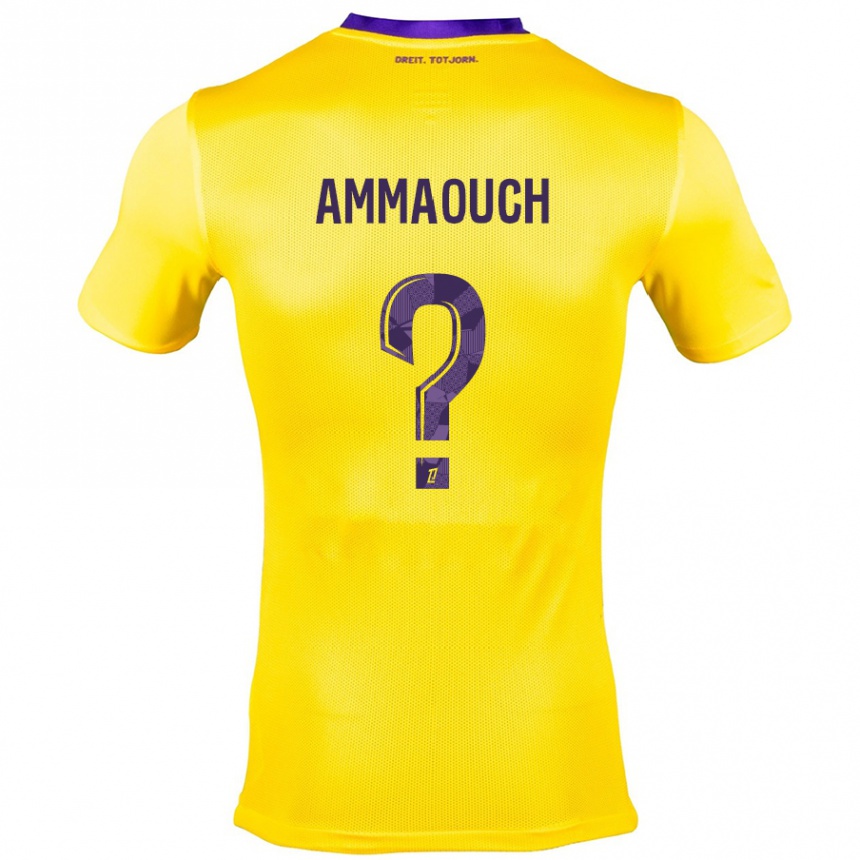 キッズフットボールAymen Ammaouch#0黄紫アウェイシャツ2024/25ジャージーユニフォーム