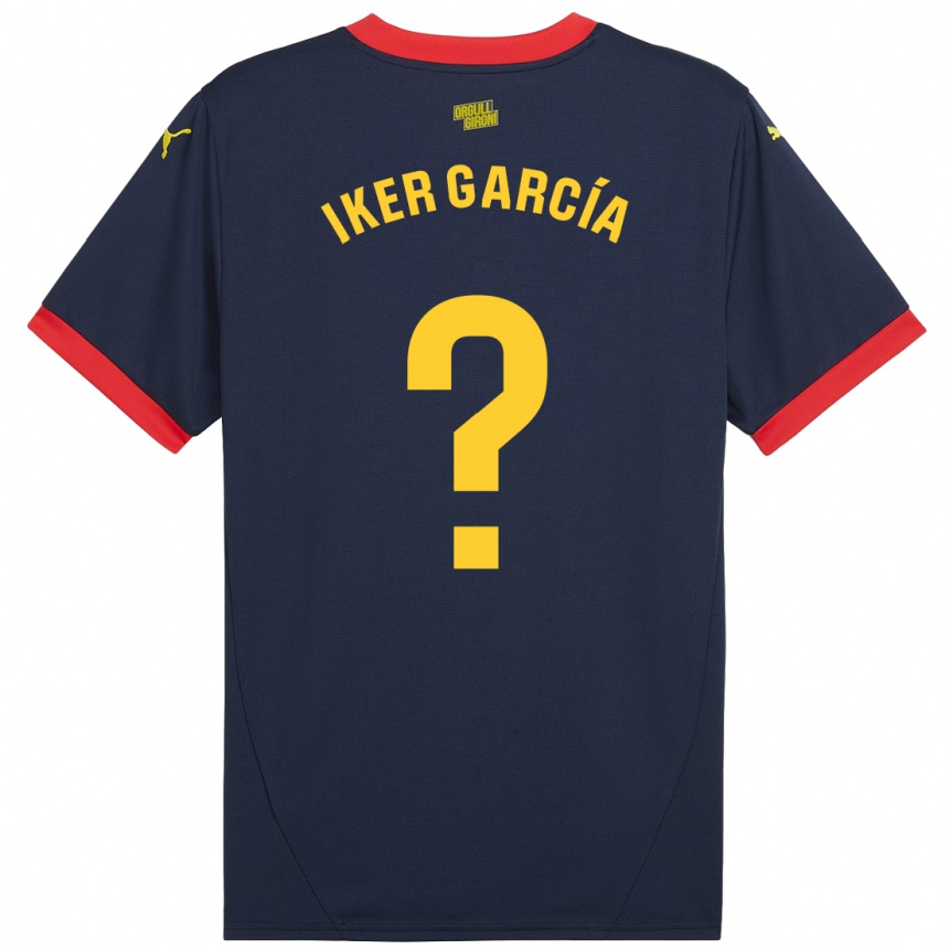 キッズフットボールIker García#0ネイビーレッドアウェイシャツ2024/25ジャージーユニフォーム