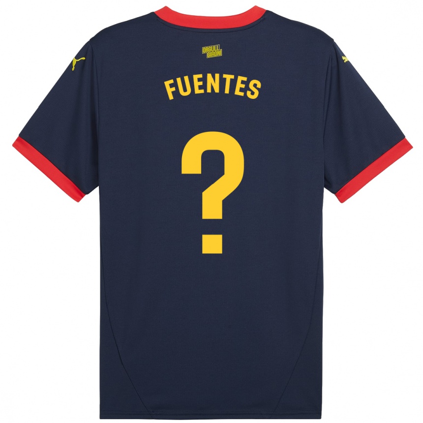 キッズフットボールJaime Fuentes#0ネイビーレッドアウェイシャツ2024/25ジャージーユニフォーム