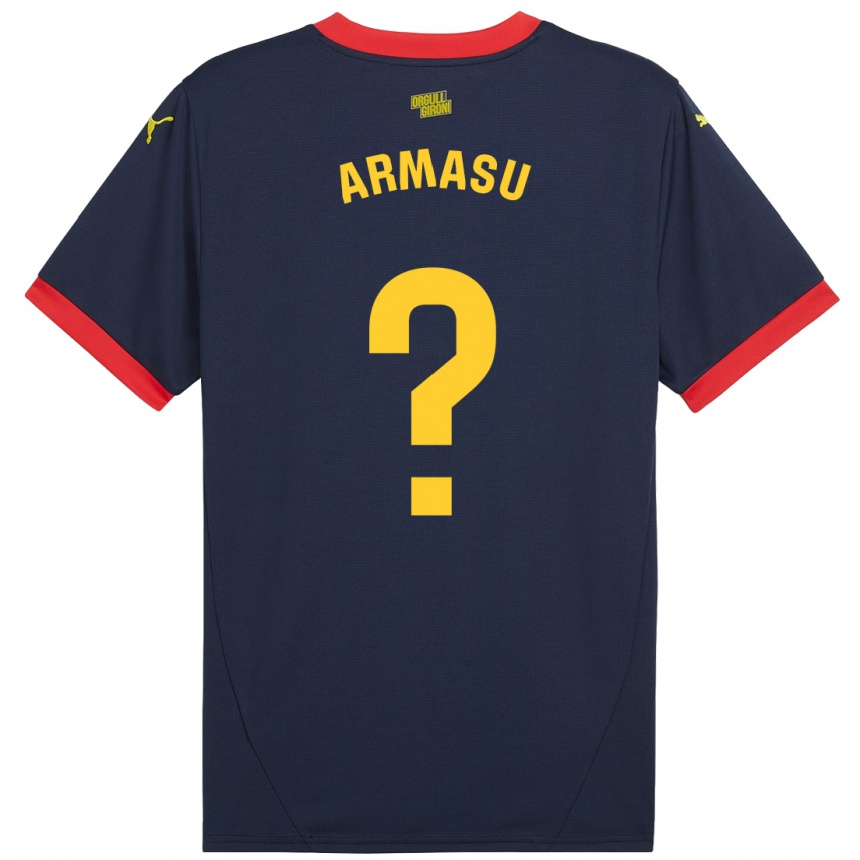 キッズフットボールDaniel Armasu#0ネイビーレッドアウェイシャツ2024/25ジャージーユニフォーム