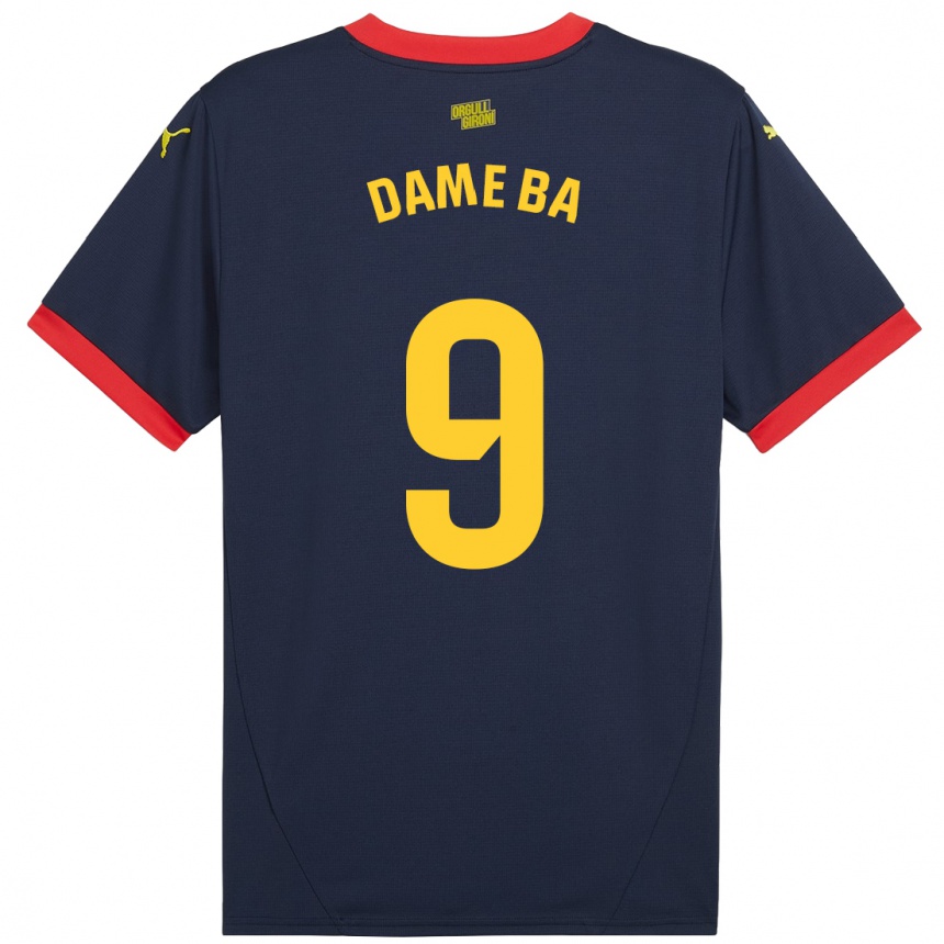 キッズフットボールPapa Dame Ba#9ネイビーレッドアウェイシャツ2024/25ジャージーユニフォーム