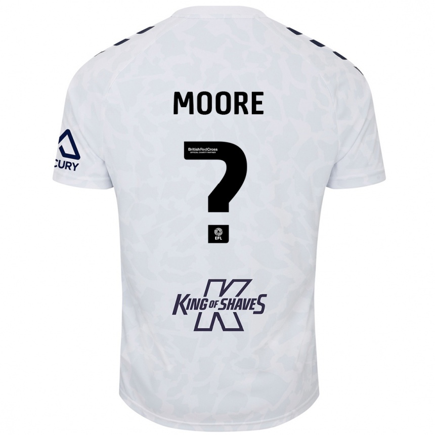 キッズフットボールIsaac Moore#0白アウェイシャツ2024/25ジャージーユニフォーム