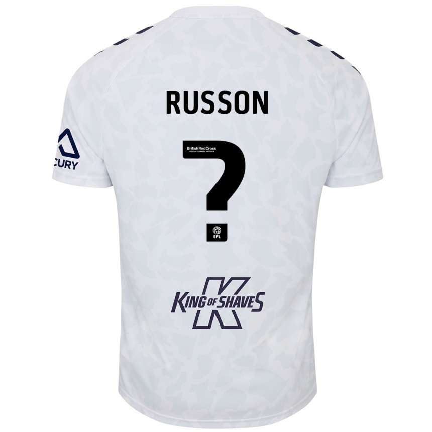 キッズフットボールWill Russon#0白アウェイシャツ2024/25ジャージーユニフォーム