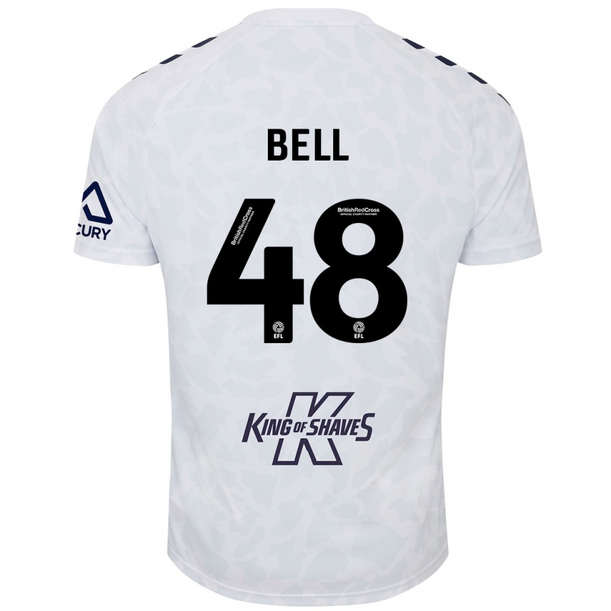 キッズフットボールLuke Bell#48白アウェイシャツ2024/25ジャージーユニフォーム