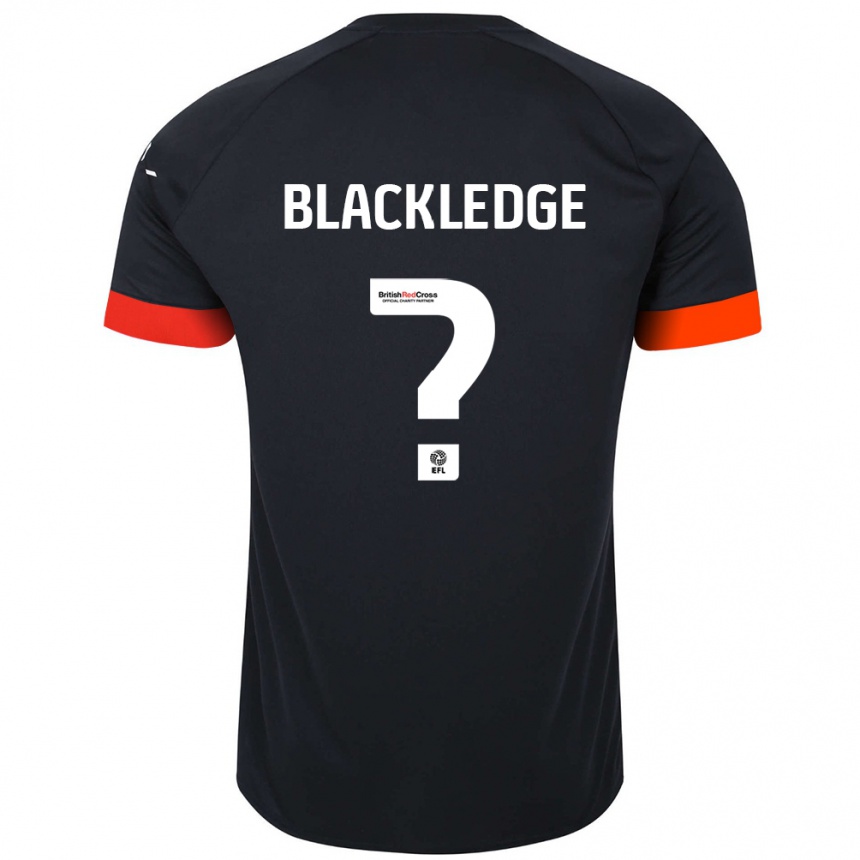 キッズフットボールHenry Blackledge#0黒 オレンジアウェイシャツ2024/25ジャージーユニフォーム