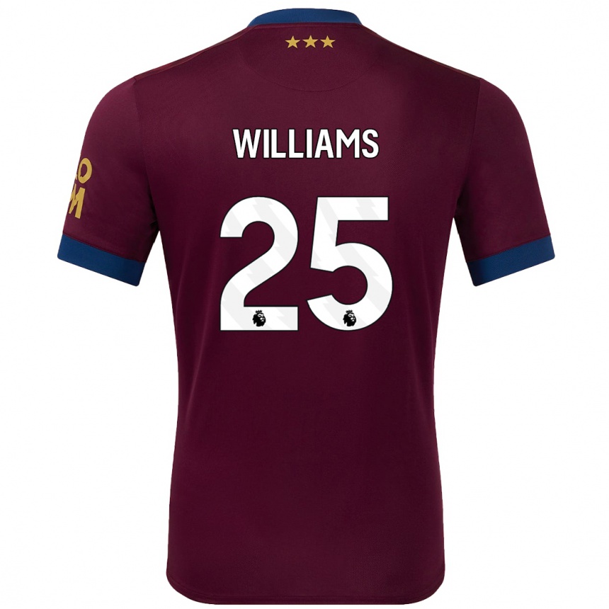 キッズフットボールErin Williams#25ブラウンアウェイシャツ2024/25ジャージーユニフォーム