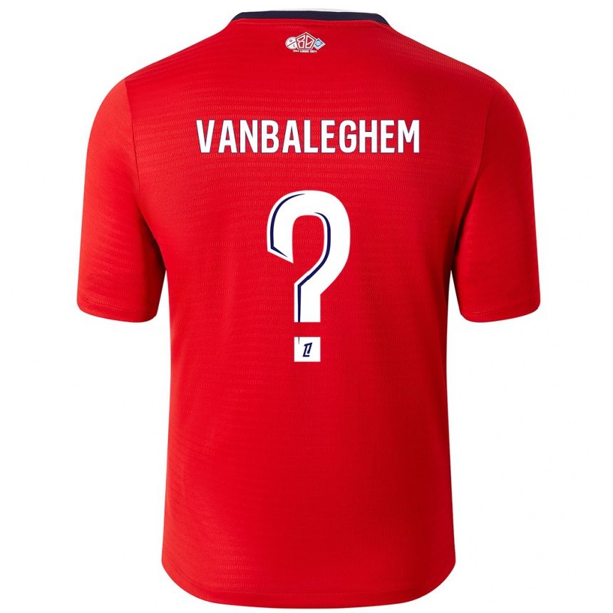 メンズフットボールValentin Vanbaleghem#0赤 白ホームシャツ2024/25ジャージーユニフォーム