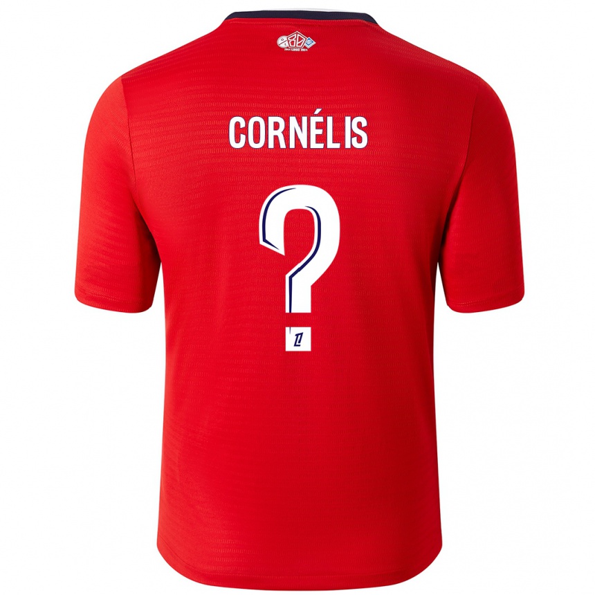 メンズフットボールAristide Cornélis#0赤 白ホームシャツ2024/25ジャージーユニフォーム