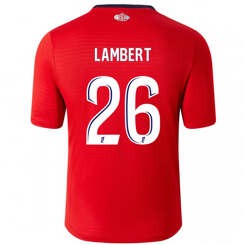 メンズフットボールAnaïs Lambert#26赤 白ホームシャツ2024/25ジャージーユニフォーム