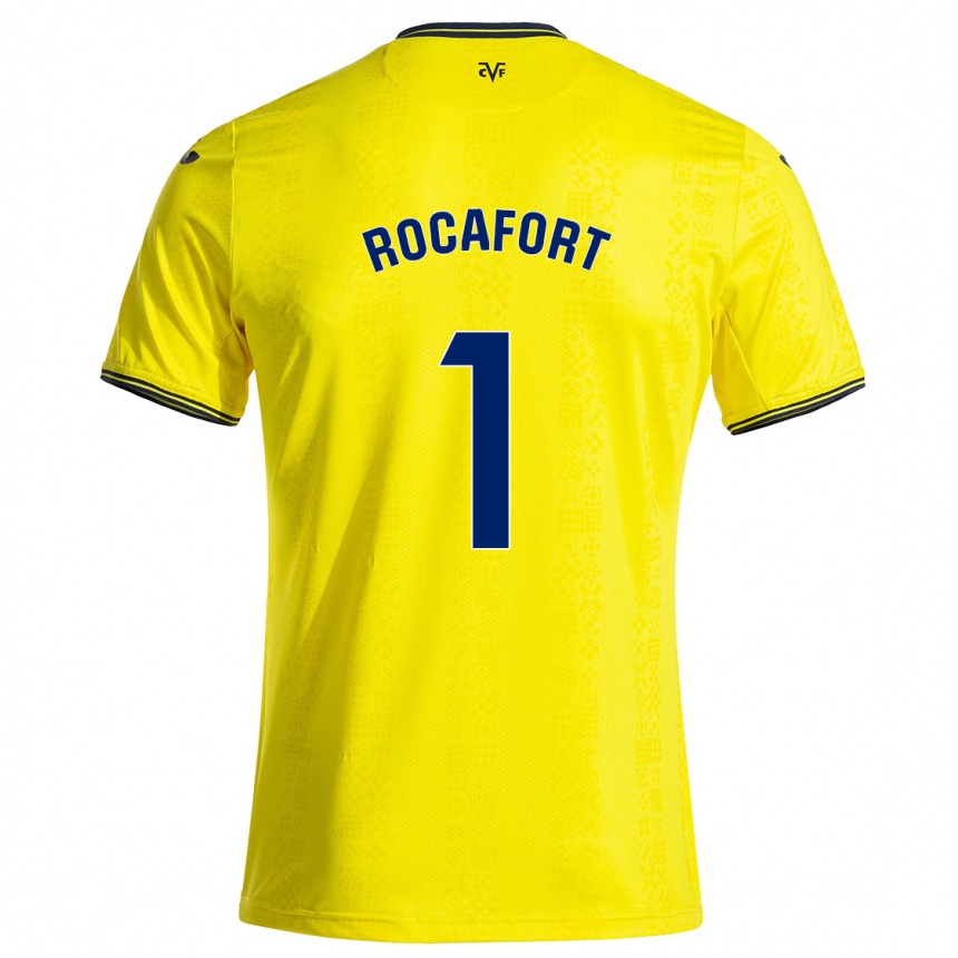 メンズフットボールRodrigo Rocafort#1黄 黒ホームシャツ2024/25ジャージーユニフォーム