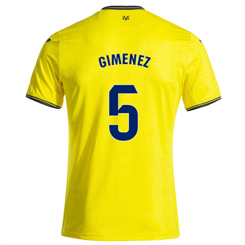 メンズフットボールYenifer Giménez#5黄 黒ホームシャツ2024/25ジャージーユニフォーム