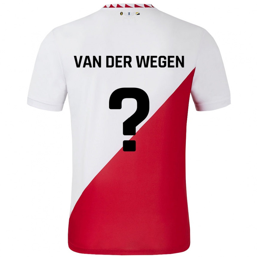 メンズフットボールSil Van Der Wegen#0白 赤ホームシャツ2024/25ジャージーユニフォーム