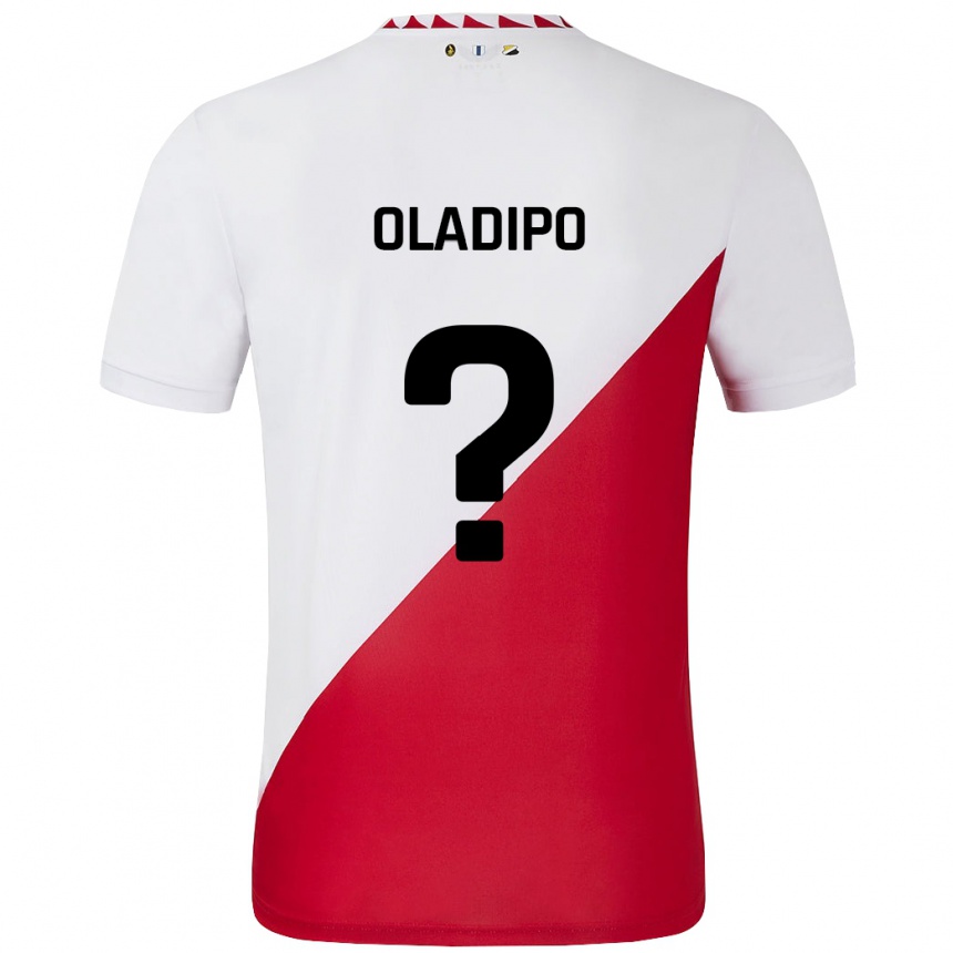 メンズフットボールLaolu Oladipo#0白 赤ホームシャツ2024/25ジャージーユニフォーム