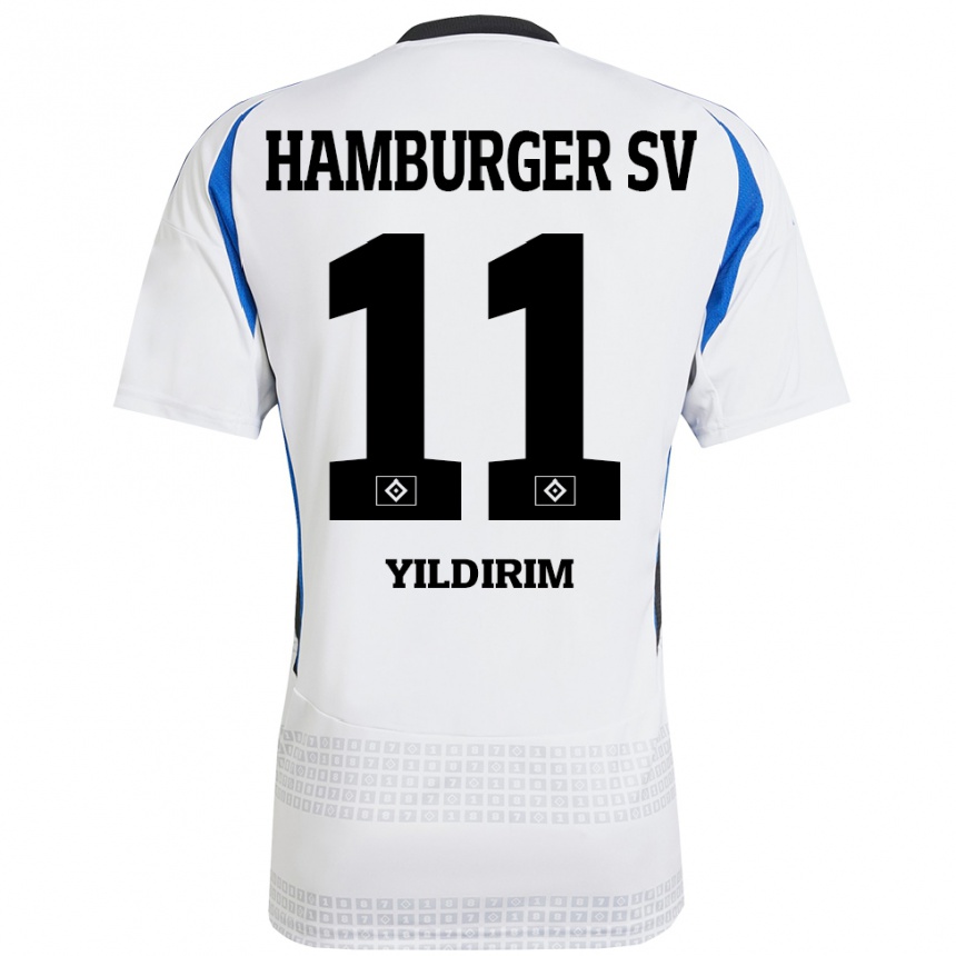 メンズフットボールMehmet Yildirim#11ホワイト ブルーホームシャツ2024/25ジャージーユニフォーム