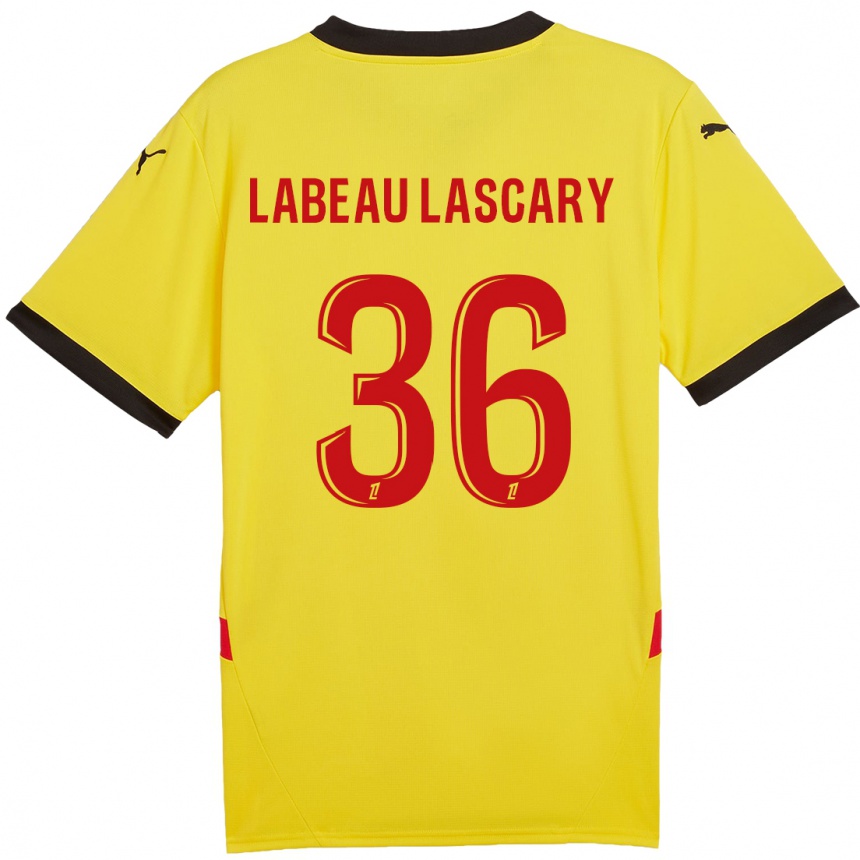 メンズフットボールRémy Labeau Lascary#36黄 赤ホームシャツ2024/25ジャージーユニフォーム