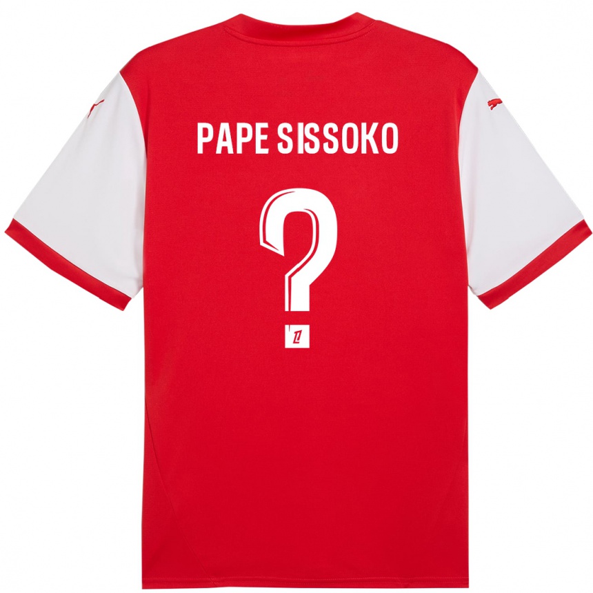 メンズフットボールNiama Pape Sissoko#0赤 白ホームシャツ2024/25ジャージーユニフォーム