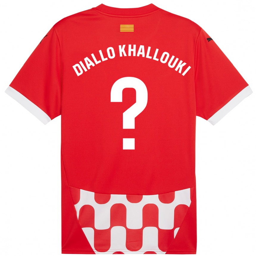 メンズフットボールSiaka Diallo Khallouki#0赤 白ホームシャツ2024/25ジャージーユニフォーム