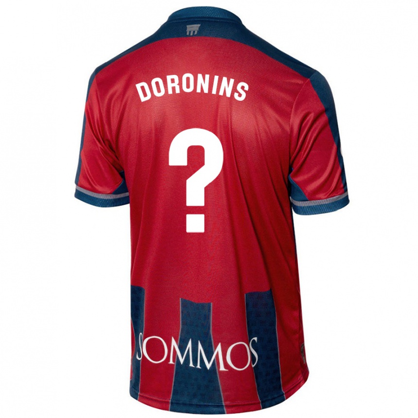 メンズフットボールNikita Doronins#0赤 青ホームシャツ2024/25ジャージーユニフォーム