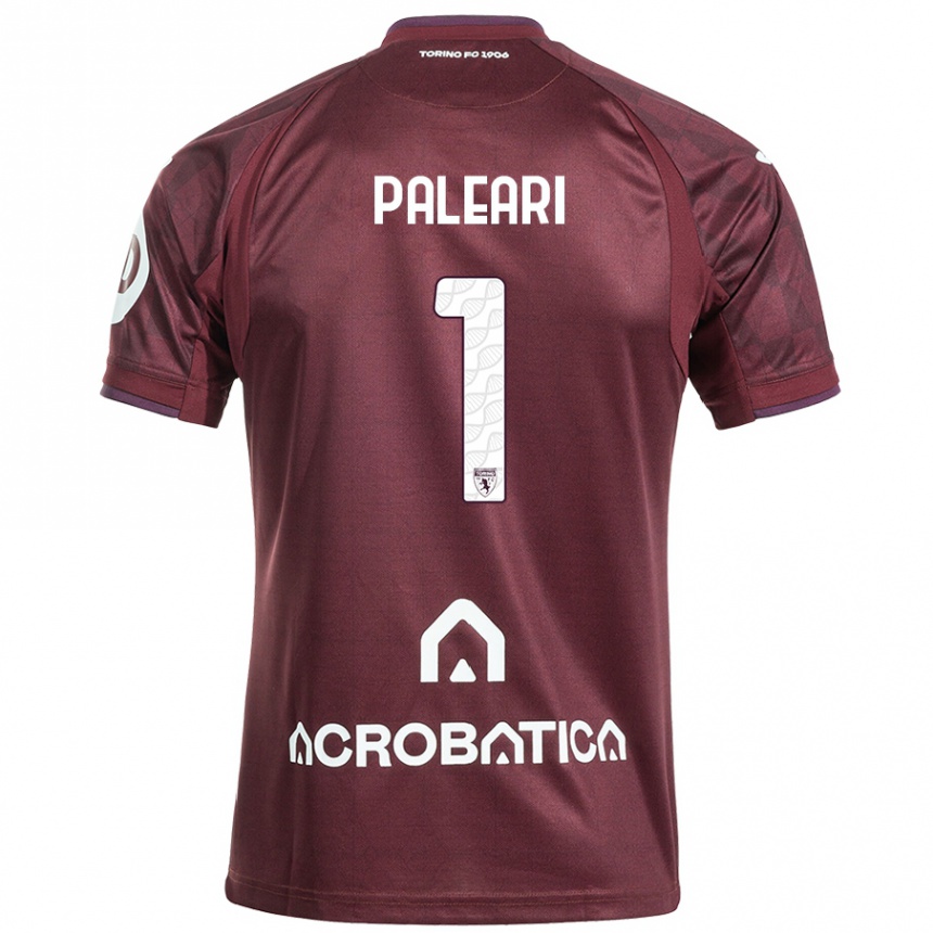 メンズフットボールAlberto Paleari#1栗色白ホームシャツ2024/25ジャージーユニフォーム