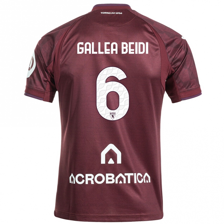 メンズフットボールFrancesco Gallea Beidi#6栗色白ホームシャツ2024/25ジャージーユニフォーム