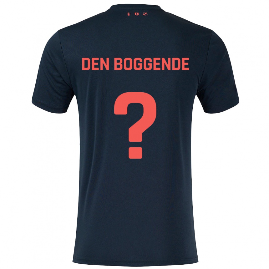 メンズフットボールTijn Den Boggende#0黒 赤アウェイシャツ2024/25ジャージーユニフォーム