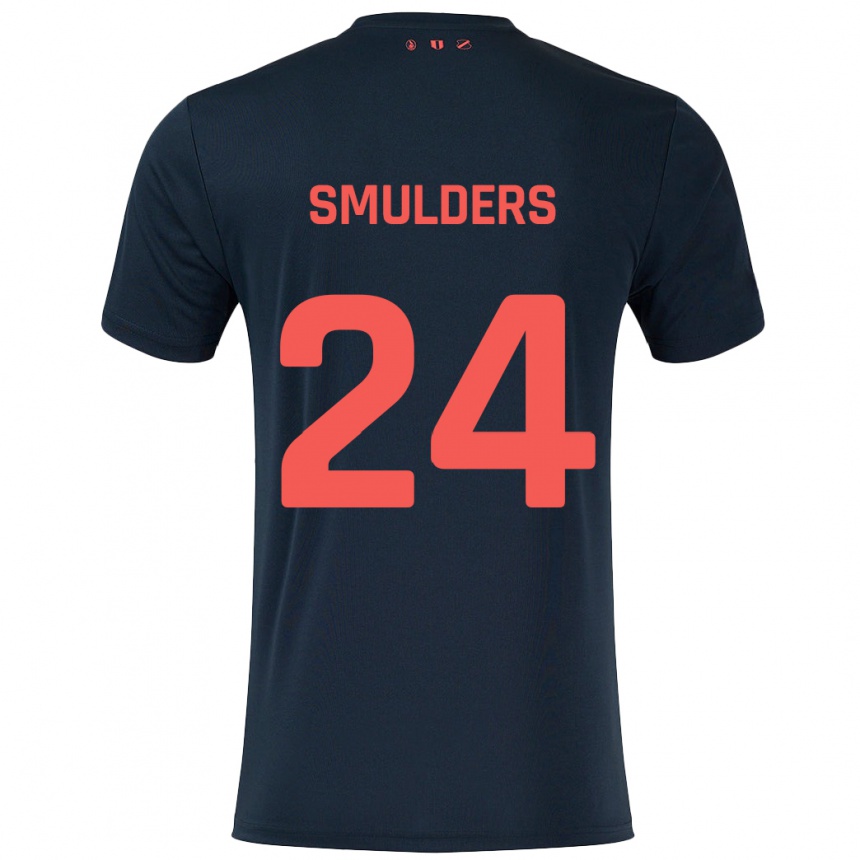 メンズフットボールAnniek Smulders#24黒 赤アウェイシャツ2024/25ジャージーユニフォーム