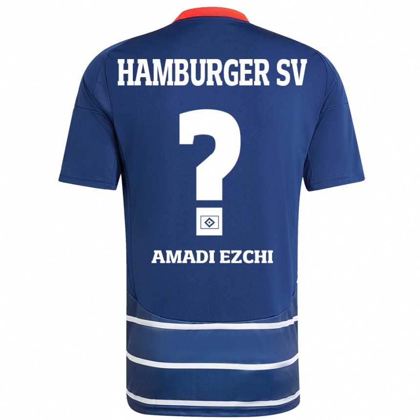 メンズフットボールEmmanuel Amadi Ezchi#0ダークブルーアウェイシャツ2024/25ジャージーユニフォーム