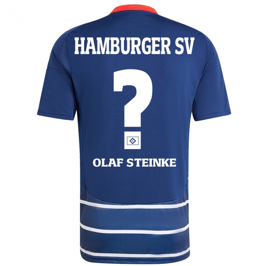 メンズフットボールEric Olaf Steinke#0ダークブルーアウェイシャツ2024/25ジャージーユニフォーム