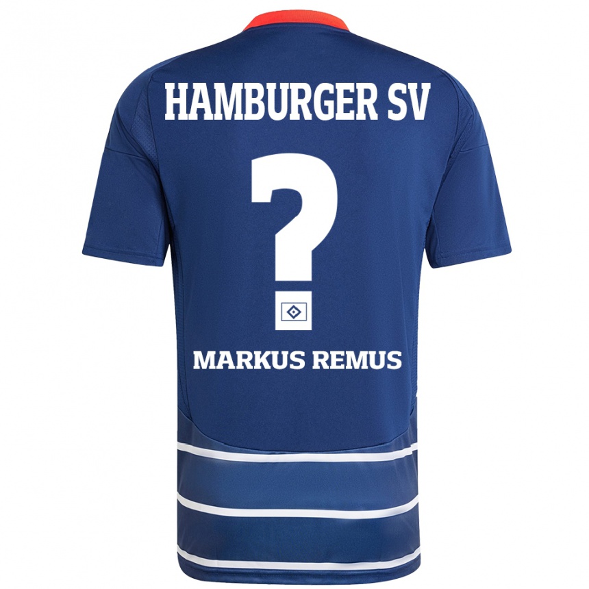 メンズフットボールMarkus Remus#0ダークブルーアウェイシャツ2024/25ジャージーユニフォーム